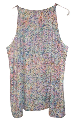 Top Adrienne Vittadini Multicolor Punto Pastel Cuello Alto Forrado XL Cerradura Espalda Usado en Excelente Condición Foto 1 de 4