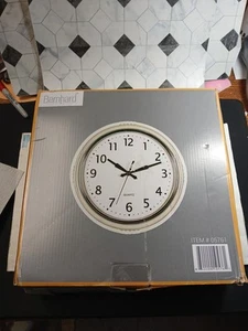 Bernhard Products Cream Retro Wall Clock 12 Inch Kitchen 50's Vintage - Picture 1 of 7