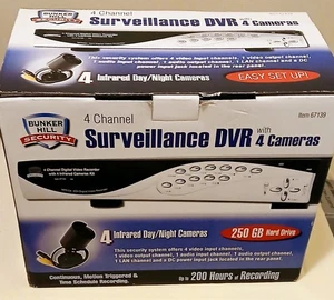 Bunker Hill Security Surveillance DVR 250GB 4 Channel, 4 Cameras 67139 Open Box - Picture 1 of 5