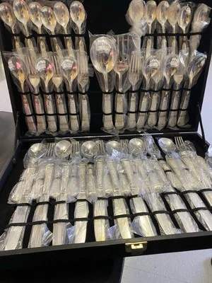 Juego de cubiertos de acero inoxidable 50 piezas, cubiertos hechos en China Foto 1 de 4