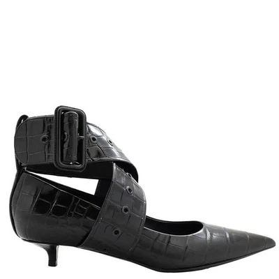 Zapatos de salón Burberry Kitten-tacón punta-puntera cuero en relieve, marca talla 37,5 (talla EE. UU. Foto 1 de 4