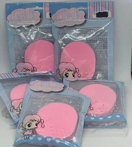 5x Compressed Polymer Micro Porous Facial Cleansing Sponge - Pink - New - Picture 1 of 5