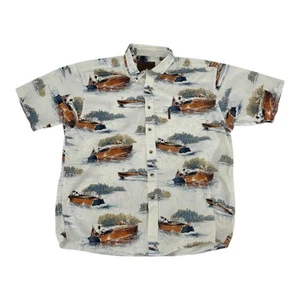 Clearwater outfitters Shirt White Button down Boat nautical hawaiian print XL - Picture 1 of 6
