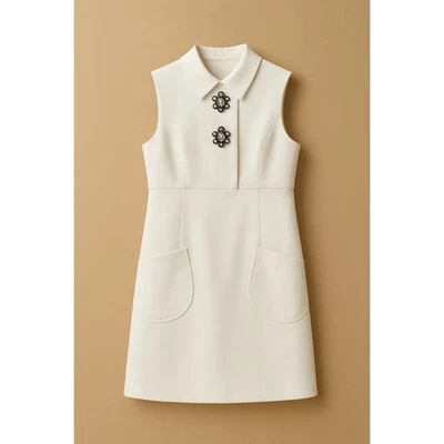 Vestido Trina Turk Designer Starlight Tamanho 8 Branco Inverno Novo com etiquetas Strass Feriados - Imagem 1 de 4