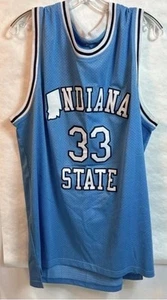 Mens NCAA Indiana State University Sycamores #33 Larry Bird Blue Jersey Size XXL - Picture 1 of 5