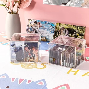 1PC Postcards Stickers Storage Box Rectangular Box Translucent Box Packing Bo - Picture 1 of 15