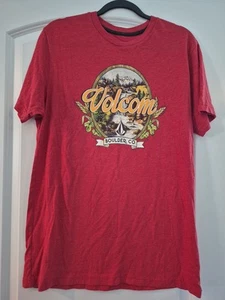 Volcom Shirt Men's Large Red Logo Graphic Tee Crew Neck Short Sleeve Boulder - Picture 1 of 4