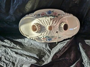 Porcelier Porcelain Ceiling Mount Double Light Fixture Art Deco Nouveau Antique - Picture 1 of 9