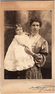 MOTHER AND IDENTIFIED CHILD PORTRAIT : LONDON, CALIFORNIA : CABINET CARD - Picture 1 of 3