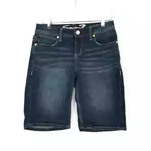 Pantalones cortos de mezclilla para mujer Seven7 azul frontal plano de las Bermudas, talla 8 - Imagen 1 de 6