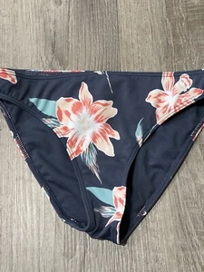 Girls Roxy Bikini Bottoms Size 12 Blue Floral Design - Picture 1 of 7