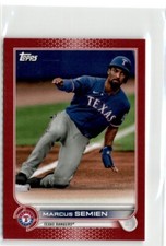2022 Topps Mini Red Parallel Marcus Semien 4/5 #429 Texas Rangers