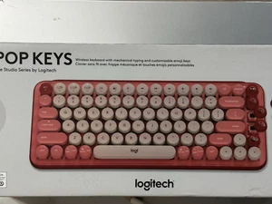Logitech POP Keys Wireless Bluetooth Mechanical Keyboard HEARTBREAKER ROSE - Picture 1 of 6