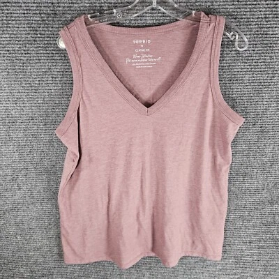 Camiseta sin mangas Torrid talla 0 adulto púrpura calce clásico elástica informal para mujer Foto 1 de 4
