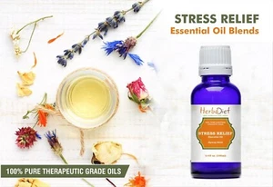 Essential Oil Pure Blend STRESS RELIEF Natural Aromatherapy Massage Diffuser - Picture 1 of 8