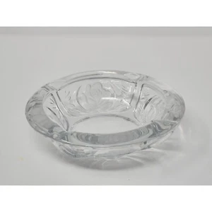 Vintage KIG Indonesia Ashtray Pressed Etched Glass Rose Pattern - Picture 1 of 9