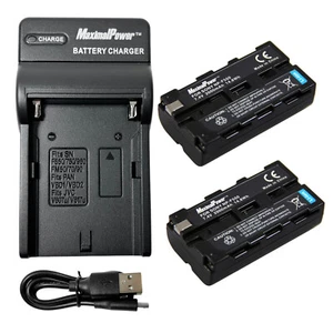2x BATERÍAS Cargador Plus para SONY NP-F550 LED FOTOS VIDEO LUCES - Imagen 1 de 13
