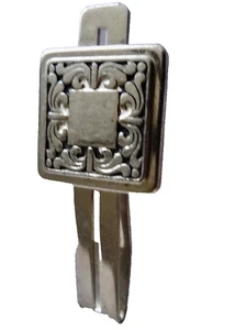 mGELDKLAMMER AUSGEFALLENES GEPRÄGTES DESIGN SILBERFARBEN METALL VINTAGE ACCESSOIRE neocurio - Bild 1 von 8