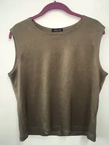 NEU Vikki Vi Tank Large L Neu mit Etikett braun schwarz Druck ärmelloses Oberteil (B8) - Bild 1 von 6
