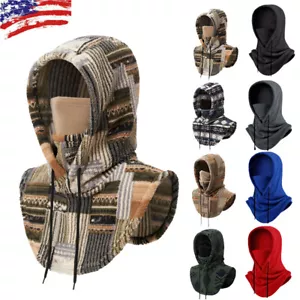 Women Winter Balaclava Hooded Scarf Windproof hat ,Warm Neck Gaiter with Hood - Picture 1 of 34