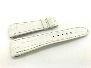 Correa de banda JAEGER LE COULTRE de cuero genuino blanco de 19 mm nunca usada - Imagen 1 de 3