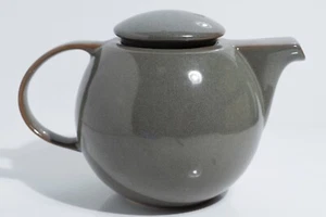 DesignPac Inc. Vintage geschwungene Keramik Teekanne Sauciere grau braun rustikal - Bild 1 von 9