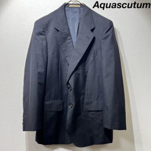 Aquascutum of London Blazer Wool Mohair Logo Tailored Jacket Black - Picture 1 of 14
