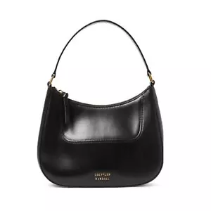 Women's Loeffler Randall Greta Leather Shoulder Bag, Size M - Black/Gold - Picture 1 of 16