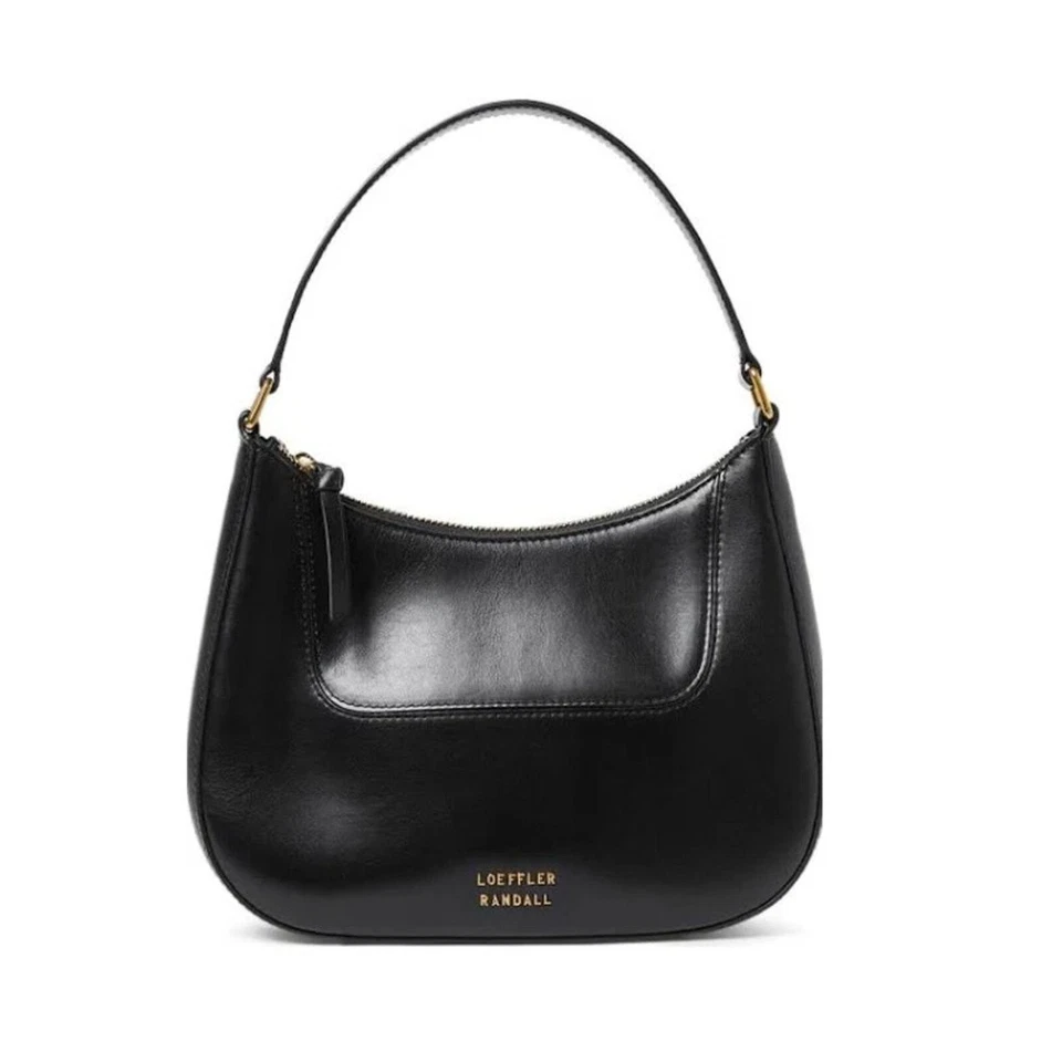 Bolso de hombro de cuero para mujer Loeffler Randall Greta, talla M - negro/dorado Foto 1 de 4