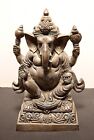 Vintage Ganesha Idol Large Brass  Sculpture Elephant God Figure 18"