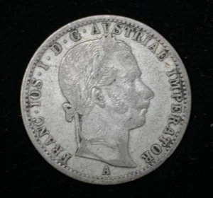 1861 Austria 1/4 Florin Franz Joseph I Emperor Silver (11823-1) - Picture 1 of 2