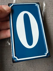 Vintage French Style Blue Metal Door Sign Number 0 Brand New & Sealed Free P&P - Picture 1 of 5