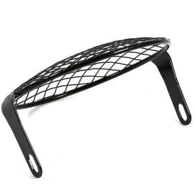 Motorcycle Headlight Cover Square Mesh Grill Mask Protector Guard Metal Retro  - Image 1 of 4