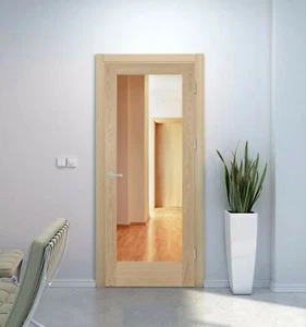 internal composite oak door shaker clear or frosted glass 1 light P10 unfinished - Picture 1 of 6