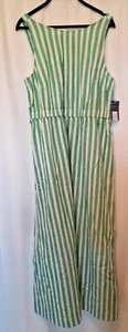 Women's Maxi A-Line Dress - Universal Thread Green Striped Large NWOT - Picture 1 of 5