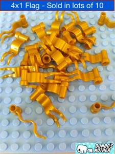 Lego Banderas Perla Oro 4x1 Bandera Onda Derecha NUEVO X10 - Imagen 1 de 1