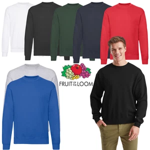 Fruit of the Loom Mens Classic Crew Neck Sweatshirt Set-In Jumper Pullover - Picture 1 of 29