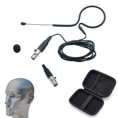 Black C11 Earset Hanging Microphone For AKG Samson Gemini  3Pin XLR Zipper Box - Image 1 of 4