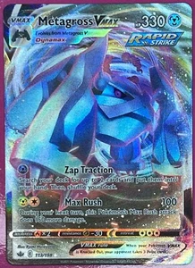 Metagross Vmax 113/198 Holo Chilling Reign Rapid Strike Pokémon JCC 2021 Casi Nuevo - Imagen 1 de 4