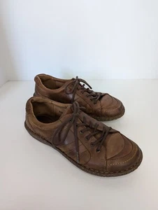 Born 8.5 Womens Shoes Flat Lace Up Leather Comfort Brown - Picture 1 of 10