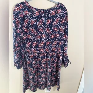 Boden Multicolor Floral Miriam 3/4 Bell Sleeve Jersey Tunic Dress 12R Pockets - Picture 1 of 7