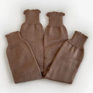 VTG Women's Leg Warmer Socks 80's NOS Acrylic 23" Slouch 90's Light Brown OSFA - Picture 1 of 8