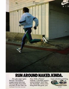 Classic Nike "Air Flow" Run Around Naked. Kinda. Running Shoe Print Advert. - Picture 1 of 1