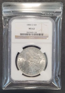 Dólar de plata Morgan 1884 O NGC MS62 - Imagen 1 de 11