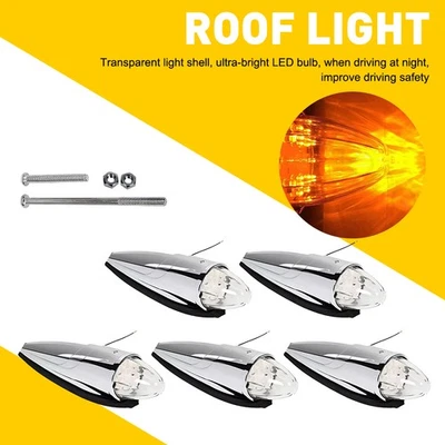 5-50件装LED灯鱼雷驾驶室标记车顶跑步顶灯适用于卡车拖车船 — 第 1/4 张图片