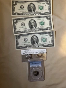 Currency Lot $2 Bills Silver Quarter - Picture 1 of 4
