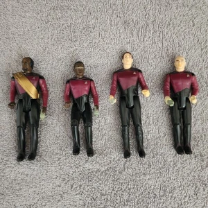 1988 Galoob Star Trek Next Generation Capitan Picard, Tenente Riker, Jordi, Worf Vintage - Foto 1 di 6