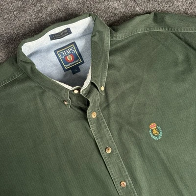 Vintage 90s Chaps Ralph Lauren Button Down Men’s XL Long Sleeve Green - Image 1 of 4