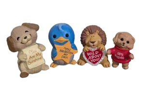 4 Stück Vintage 80-90er Hallmark Merry Miniatures Figuren Sweet Messages  - Bild 1 von 9