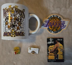 Los Angeles Lakers - WM 1984-1988 Konvolut Pin Patch Tasse Tasche Sche - Bild 1 von 13
